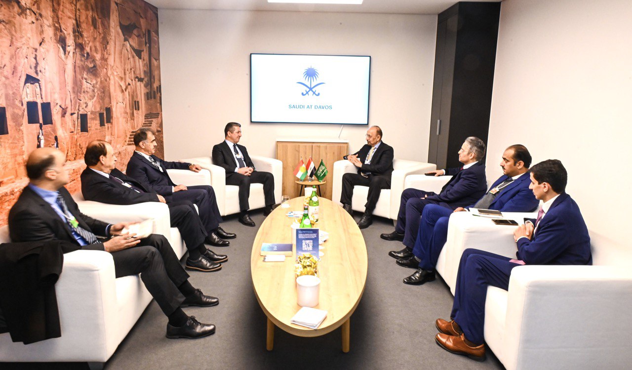 Kurdistan Region Prime Minister (left) during his meeting with Saudi Arabia Investment Minister Khalid A. Al-Falih, Jan. 18, 2023. (Photo: KRG)